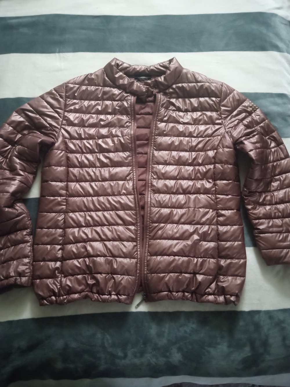 Women's Marque Francaise Depuis 1978 Lightweight Chocolate Puffer Jacket